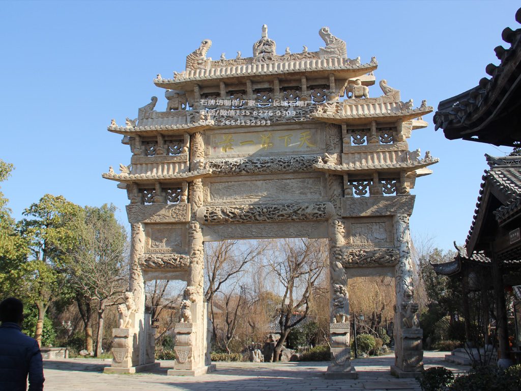 度假區仿古石門樓圖片效果圖